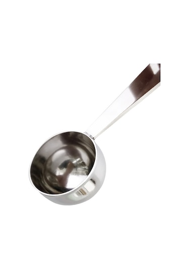 Jeemson Gümüş Renkli Çelik Kahve Ölçü Kova Ve Tamper 2'li 1, Uzun Kollü, Ev/restoran Mutfak, Çay Şeker Baharatlarda Kullanım Gümüş