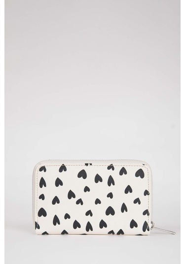 DeFacto Kadın Kalp Desenli Suni Deri Cüzdan B3772AXNSKR1