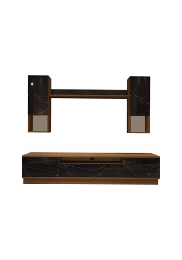 Decoraktiv Trio 5das Mdf Tv Ünitesi Tv Sehpası Ceviz - Siyah Mermer