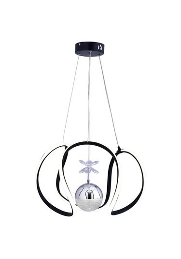 Elsa Tek Top Led Sarkıt Avize,siyah,3 Renk Yanabilen Led Avize, Modern Salon Oda Led Avize