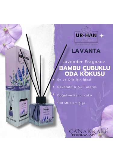 Lavanta Bambu Çubuklu Oda Kokusu 100 Ml Cam Şişe