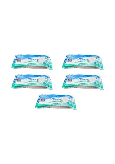 İnci Fresh Islak Vücut Temizleme Havlusu Mendil - Vitamin E + B5 - Parabensiz - 50 Adetlik 5 Paket