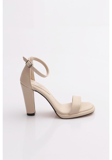 Dgn 1752 Kadin Topuklu Ayakkabi Bej