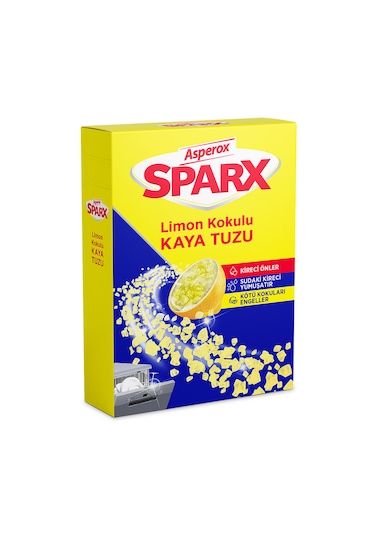 Asperox Sparx Limon Kokulu Kaya Tuzu Bulaşık Makinesi Tuzu 1,5 Kg
