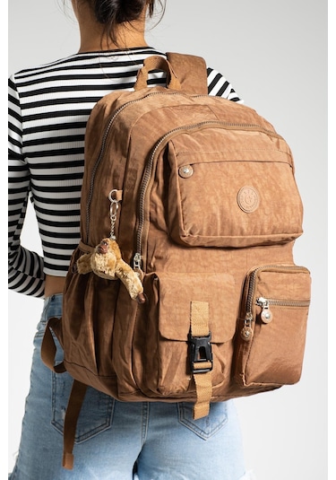 Ultra Hafif Çok Cepli Su Geçirmez Sırt Çantası Taba Model: 571-1k - Taba