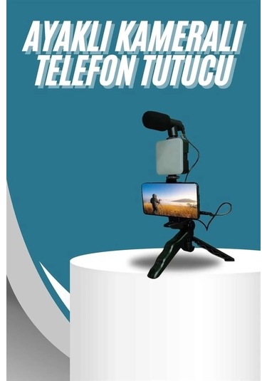 Video Making Kit Telefon Tutucu Vlog Video Mini Led Işıklı