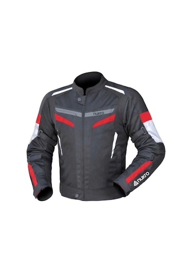 Nukrowear Stealth Pro Kırmızı 4 Mevsim Erkek Motosiklet Ceketi