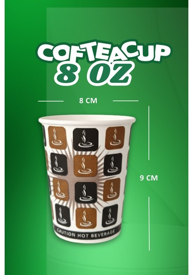 Damalı Karton Bardak 500 Adet 8 Oz - 240 Ml 500