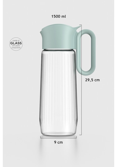 Renga Luvia 1500 Ml Cam Gravürlü Sürahi 111034 Yeşil