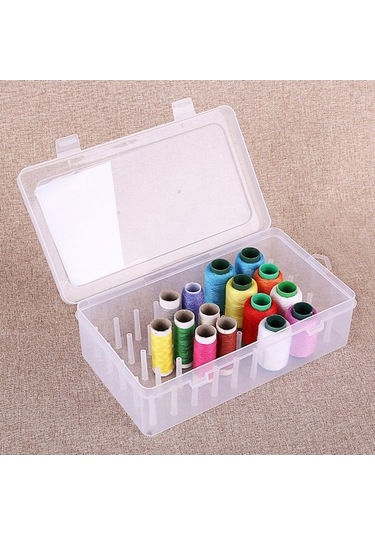 Bosphorusboutique02 Şeffaf 42 Adet Dikiş Ipliği Kutusu, Iğne Ve Tel Depolama Organizatörü Şeffaf