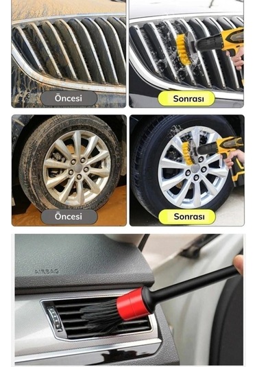 İsgstore 9 Parça Araç Iç Ve Dış Matkap Ucu Uyumlu Detaylı Bakım Fırça Temizleme Seti Toplam 9 Parça Ürün.