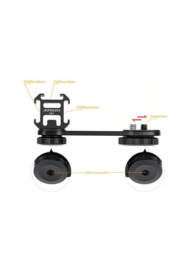 Hangfox Andoer Pt-3 Metal 3lü Soğuk Ayaklı Tutucu - Led Işık, Mikrofon İçin Fotoğraf/video Aksesuarı - 1/4 İnç Vida Delikleri İle Tripod/stabilizer Uyumlu