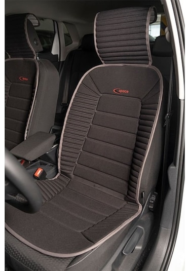 Seat Ateca Uyumlu Koltuk Minderi Ön 2'li Set Bumerang Siyah Gri Çizgili