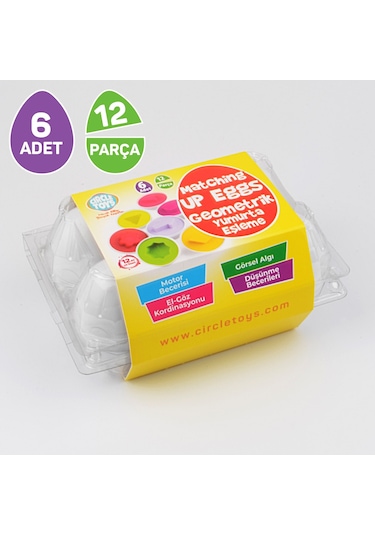Circle Toys Geometrik Çocuk Eğitici 6’lı Yumurta Eşleme Oyunu