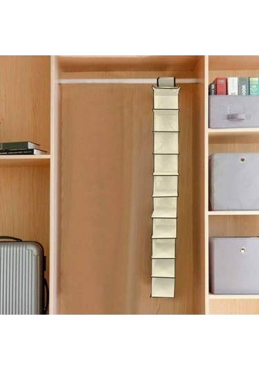 Novahub 10 Haki Cepler Asılı Giysi Çantası, İç Çamaşırı, Ayakkabı Organizatör, Ev Odası Elbise Tutucu Askı Dolap Haki