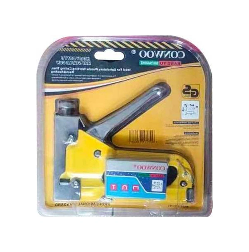 Tongxida Endüstriyel U-şekli Çivi Atıcı - Ahşap, Tablo İçin Manuel Vidalama Aleti Sarı, 3 Farklı Çivi İle吸塑 Paket