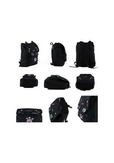 Zyzqstore Sevimli Kedi Nakış Okul Laptop Sırt Çantası Karikatür Kedi Çok Renkli Sırt Çantası Çok Renkli