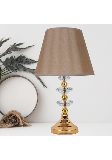Dekovien Modern Gold Kristal Ayak Abajur Gold Renk Şapka Atena Mo Diğer
