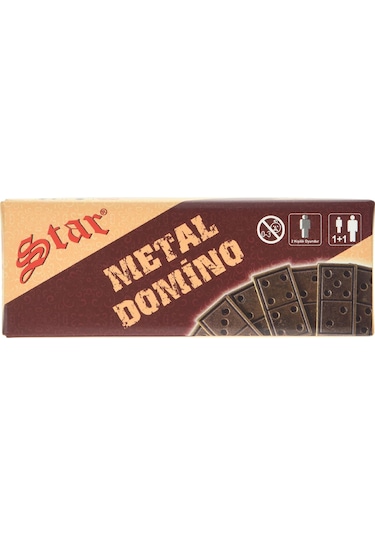 Star Domino Zamak Büyük Boy Domino Oyun Seti Metal Domino Taşı Se