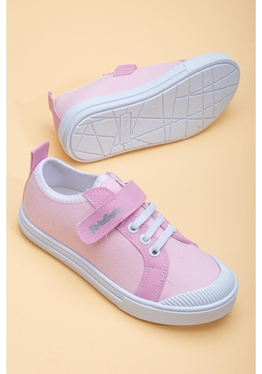 Şirinbebe Şiringenç Keten Pembe Kız İlkadım Bebek Çocuk Ayakkabısı-2896-pembe Pembe
