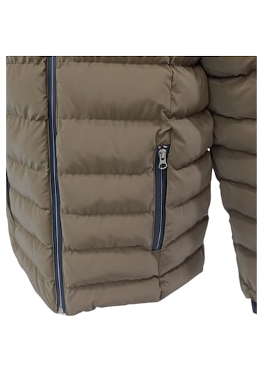 Erkek Çocuk /kız Çocuk Kapüşonu Çıkabilen İçi Peluş Astarlı Fermuar Cepli Kahverengi Renk Mont Kahverengi