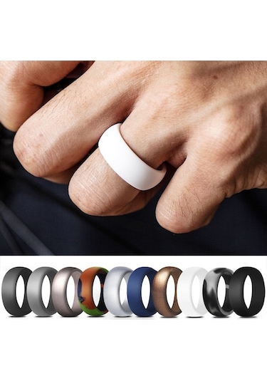 Fastbuy Sir013 8.7mm Kaplı Dış Çevre Spor Silikon Bilezik, No.9 Siyah Çok Renkli, Outdoor Spor İçin Çok Renkli