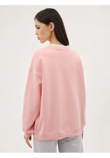 Modıs Oversize Baskılı Sweatshirt İçi Polar Olmayan 431045267 Pembe