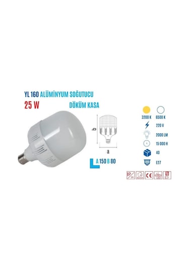 Ycl Yl-160b 25w Beyaz Led Ampul