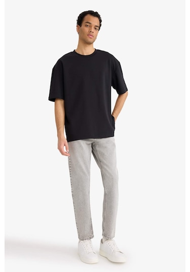 Defacto Oversize Geniş Kalıp Bisiklet Yaka Kısa Kollu Basic Düz Ağır Kumaş Tişört X3926az26spbk81 Siyah-bk81 Defacto Oversize Geniş Kalıp Bisiklet Yaka Kısa Kollu Basic Düz Ağır Kumaş Tişört X3926az26spbk81 Siyah-bk81