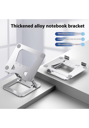 T64 Ayarlanabilir Dizüstü Bilgisayar Isı Dağıtımı Standı Metal Masaüstü Katlanabilir Dizüstü Bilgisayar Braketi - Gri