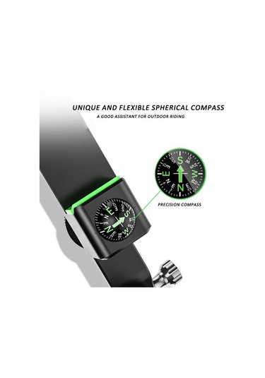 Motosiklet Küresel Pusula Telefon Tutucu, Işıksız Dikiz Aynası Yeşil Yeşil