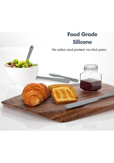 Kosona 700 F Yüksek Sıcaklığa Dayanıklı 6 Parça Yemek Grubu Silikon Spatula Seti Gri - Fritöz, Pişirme Ve Döndürme İçin