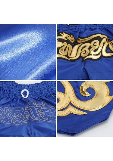 Kırmızı Muay Thai Boks Şort Kadın Erkek Eğitim Mücadele Kickboks Sandıklar Geniş Elastik Kemer Nakış Desen Boks Şort Kırmızı