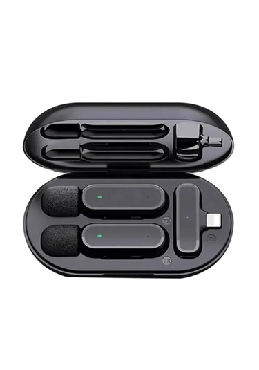 K61 Type-c Kablosuz Yaka Mikrofonu Şarj Kutulu Youtube Facebook