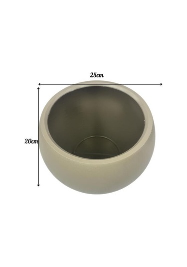 Küre Yuvarlak Top Vazo Dekoratif Saksı Mokka 25 20cm