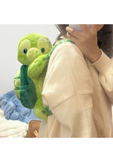 Suntek Doldurulmuş Hayvan Sırt Çantası Omuz Seyahat Okul Sevimli Yeşil