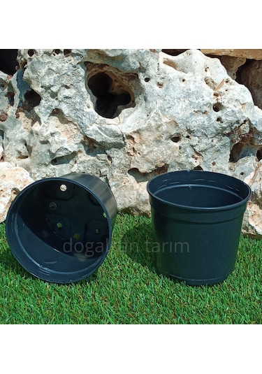 5 Adet 2,7 Lt Siyah Yuvarlak Üretim Saksı Fide Saksı Çiçek Saksı
