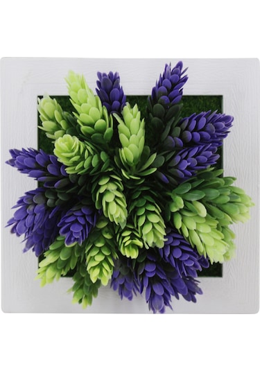 Neevoyu Duvara Asılı Plastik Pvc Yapay Çiçek Ve Sukulent Dekoratif Çerçeve - Model 30a