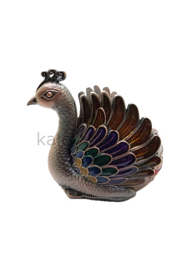 Swarovski Taşlı Tavus Kuşu Masaüstü Küllük - Gizli Hazneli Masaüs