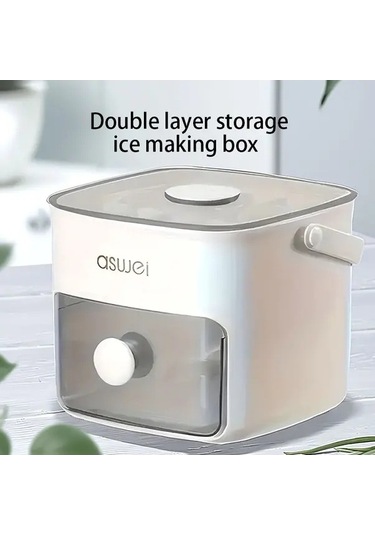 Fastbuy Büyük Kapasiteli Buz Makinesi Çok Bölmeli Tepsili, Dayanıklı Plastik, Beyaz 1 Adet Beyaz