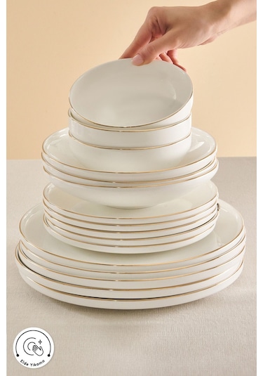 Karaca  Fine Bone Belinda 24 Parça 6 Kişilik Yemek Takımı