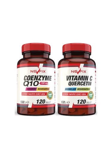 Nevfix Coenzyme Q10 200 MG 120 Tablet Vitamin C Bromelian 120 Tab