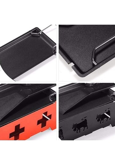 Ulzyvf Createtech Yapışmaz Spatula Siyah Seti Raclette Peynir Izgara Ekipmanı Kırmızı - Ambition Özel Ürün Siyah Siyah