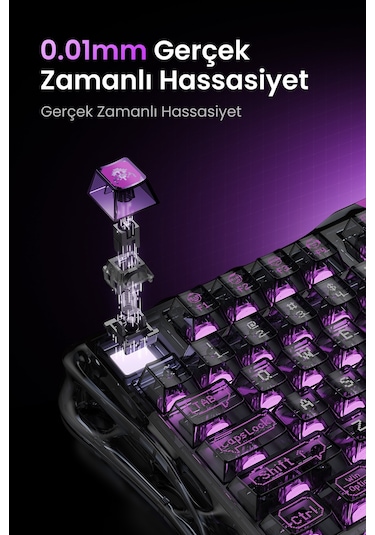 Gravastar Mercury V75 Lite He Hall Effect Manyetik Switch Gaming Klavye, Hot-swappable, Rapid Trigge