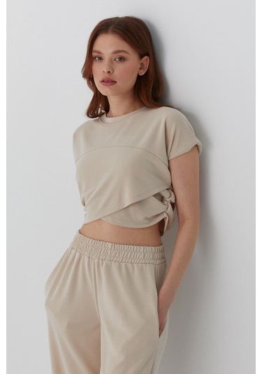 Asimetrik Kesim Croplu Takım Taş Taş