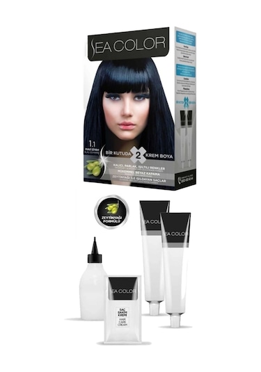 Sea Color 1.1 Saç Boyası Mavi Siyah 2 x 100 ML