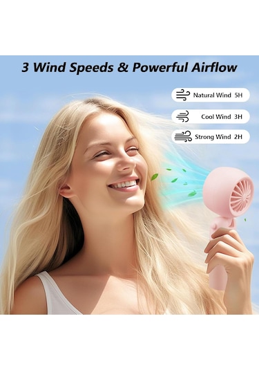 Mini Taşınabilir El Tipi Vantilatör, Turbo Vantilatör, Ofis İçin Vantilatör Beyaz,