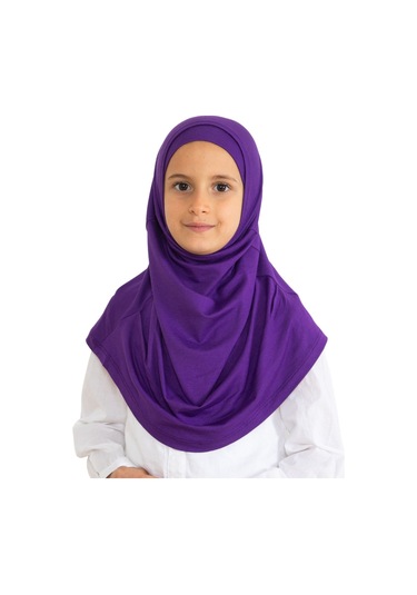 Çocuk Hazır Giyim Başörtüsü Şal Turban Viskon - Mor Mor
