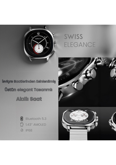 HiFuture AIX BT Arama 1,43" AMOLED IP68 Nabız SpO2 Takipli Akıllı Saat  (Distribütör Garantili)
