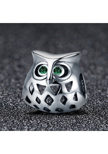 Baykuş S925 Değerli Taşlar Ve İçi Boş Boncuklarla Kakma Gümüş Boncuklar Çok Renkli